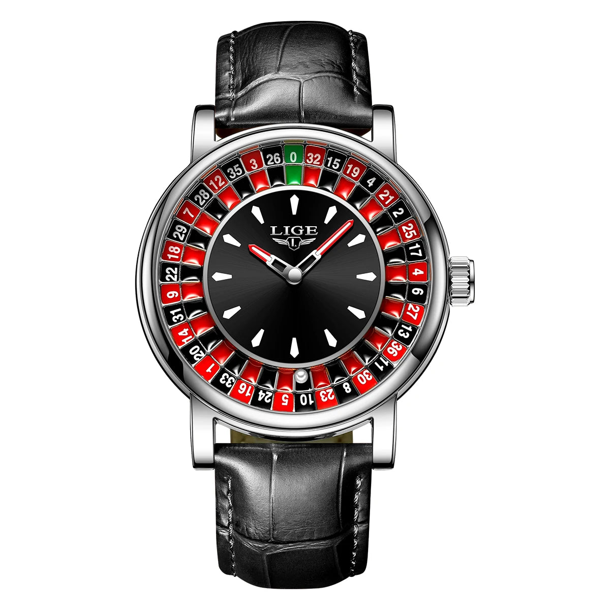 LIGE Roulette Watch Black