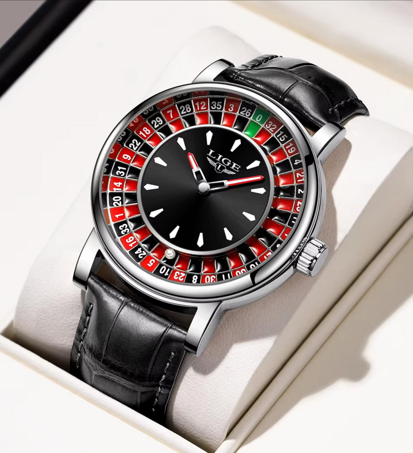 LIGE Roulette Watch Black