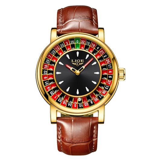 LIGE  Roulette Watch Gold
